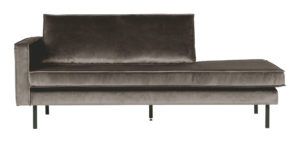 BePureHome Daybed 'Rodeo' Links, Velvet, kleur Taupe