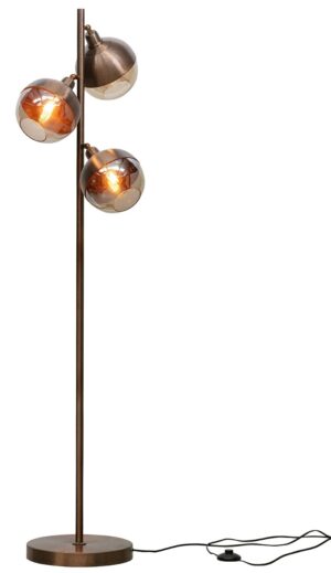 BePureHome Split Vloerlamp 3-Lichts - Hoogte 153 Cm - Metaal Brown Brush