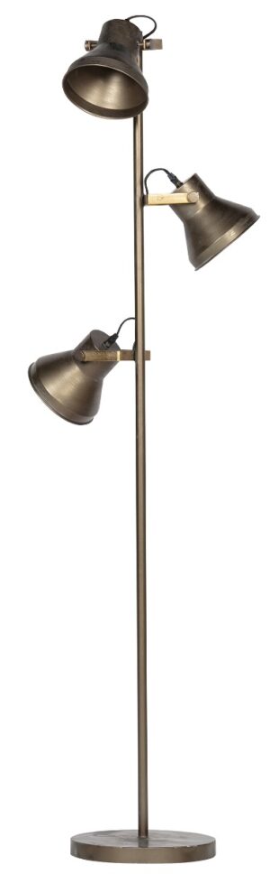 BePureHome Triplet Vloerlamp - 45x45x165 - Metaal Antique Brass