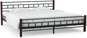 Bedframe Zwart Metaal (Incl LW Led klok) 180x200 cm - Bed frame met lattenbodem - Eenpersoonsbed