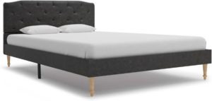 Bedframe Zwart Stof (Incl LW Led klok) 120x200 cm - Bed frame met lattenbodem - Eenpersoonsbed