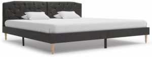 Bedframe Zwart Stof (Incl LW Led klok) 180x200 cm - Bed frame met lattenbodem - Eenpersoonsbed