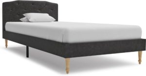 Bedframe Zwart Stof (Incl LW Led klok) 90x200 cm - Bed frame met lattenbodem - Eenpersoonsbed