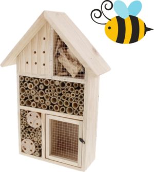 BeeHappy Bijenhotel XL - Insectenhotel voor Bijen/Vlinders/Insecten - Insectenhuis/Bijenhuis - alternatief voor bijenkorf