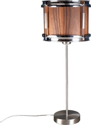 Berben Design Houten Drum Tafellamp - Walnoot