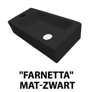 Best Design Farnette fontein links met kraangat 37x18cm mat zwart