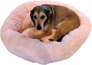 BestForPets hondenmand 100cm - Kattenmand - Roze - Donut - Pluche -Donutmand - Rond - Mand - Zacht