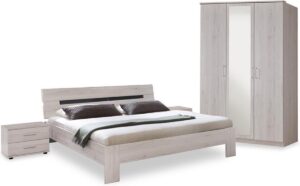 Beter Bed Arillo Complete Slaapkamer - Met Bedframe, Garderobekast en Nachtkasten - 140x200cm - Eiken