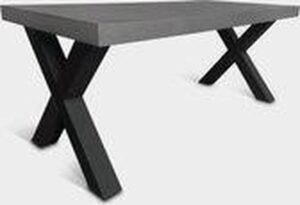 Betonlook Eettafel | Midden grijs | 240x100cm | Stalen X-poten | Beton tafel | Mercy Home