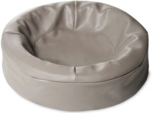 Bia kunstleer hoes hondenmand 0 50x50x12cm rond taupe