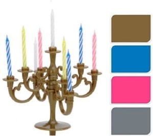 Blauwe Taart kandelaar met verjaardagskaarsjes / Taartkaarsjes / taartdecoratie