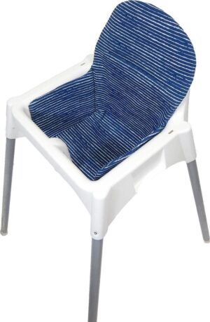 Bliss - Kussen voor IKEA Antilop Kinderstoel - Streep Blauw