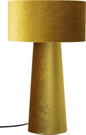 Bloomingville Tafellamp in Geel Fluweel Ø30xH50 cm