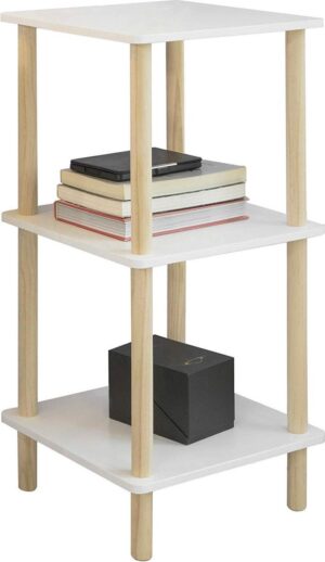 Boekenkast | Boekenplank | Opbergrek | Stelling met 3 legplanken| Wit | 36x75x36cm