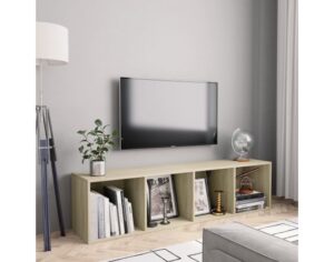 Boekenkast/Tv-meubel 143x30x36 cm sonoma eikenkleur