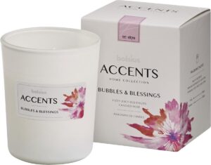 Bolsius Accents Scented Glass Geurkaars -Bubbles & Blessings