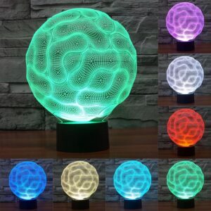 Brain Style 3D Touch Schakelaar Controle LED Licht, 7 Kleuren Verkleuring Creative Visual Stereo Lamp Bureaulamp Nachtlampje
