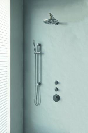 Brauer Brushed Edition thermostatische inbouw doucheset - geborsteld nikkel PVD - hoofddouche 20cm - wandarm - staafhanddouche - met glijstang