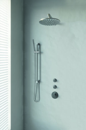 Brauer Brushed Edition thermostatische inbouw doucheset - geborsteld nikkel PVD - hoofddouche 30cm - wandarm - staafhanddouche - met glijstang
