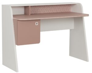 Bureau April van 125 cm breed in roze met wit