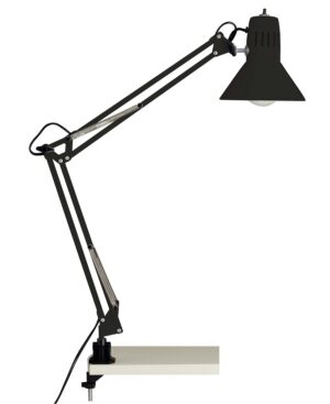 Bureaulamp Bobbie 1xE27 60Watt in zwart