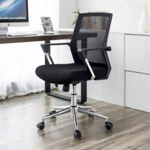 Bureaustoel - Met wieltjes - Draaibaar - Comfortabel - Langdurig - Stabiel - Zwart