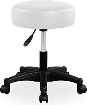 Bureaustoel - draaistoel met gestoffeerde zitting - wit - werkkruk