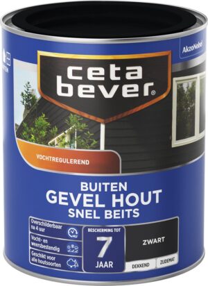 Cetabever Snel Beits Gevel - Dekkend - Zwart - 750 ml