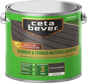 Cetabever Vlonder & Terras Beits - Natuurlijk Effect - Vergrijsd - 2,5 L