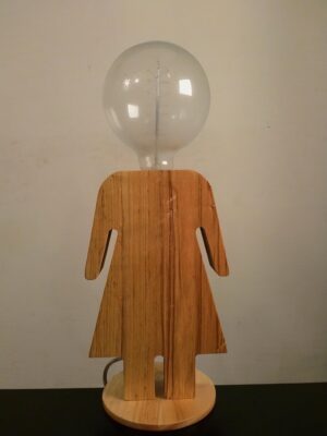Chericoni Donna tafellamp - hout - ZIJ van HIJ (serie man en vrouw)