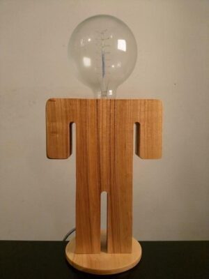 Chericoni Uomo & Donna tafellamp - ZIJ & HIJ - (2 stuks) - hout - elke combinatie mogelijk (serie man en vrouw)