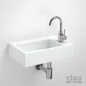 Clou Flush 2 Plus fontein met kraangat zonder plug wit keramiek B42.5xH10.5xD29cm