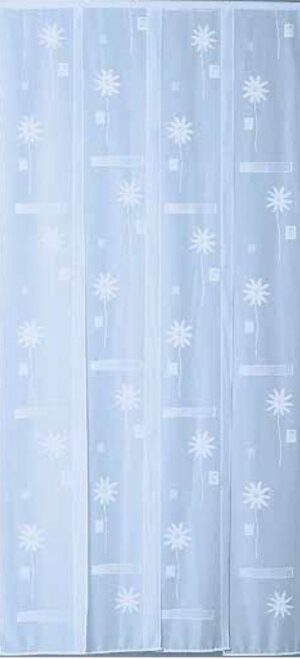 DHZ Vliegengordijn lamellen horgordijn lichtblauw met bloemmotief 100x220