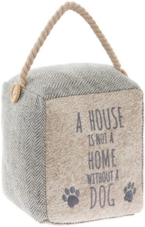 Decoratieve deurstopper met tekst : a house is not a home without a dog
