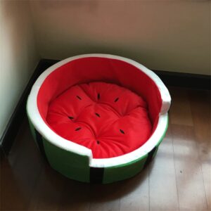 Dierenmand voor kleine huisdieren - Hondenmand of kattenmand - Watermeloen motief - Zachte en warme slaapplek - 35 x 17 x 10 cm