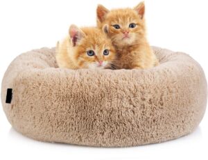 Donut Kattenmand - Zacht Pluche Kattenmandjes - Kattenmanden - Rond - Anti Slip - 60cm - Bruin