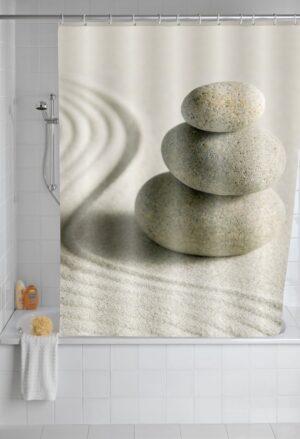 Douchegordijn Zand en steen / bruin 200 x 180cm