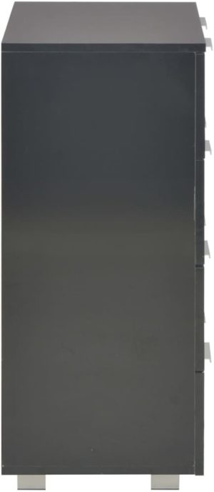 Dressoir 60x35x76 cm spaanplaat hoogglans zwart