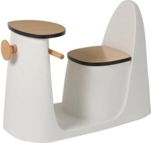 Duverger Scooter - Kinderstoel - met tafeltje - polypropyleen - wit - houten blad