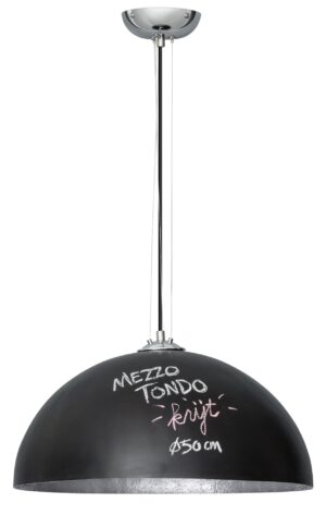 ETH Hanglamp Mezzo Tondo - Krijtverf - Zwart - Zilver -Ø50 Cm