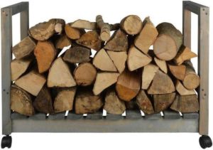 Esschert Design Houtopslag verrijdbare trolly + opslag - 0,1 m³ hout
