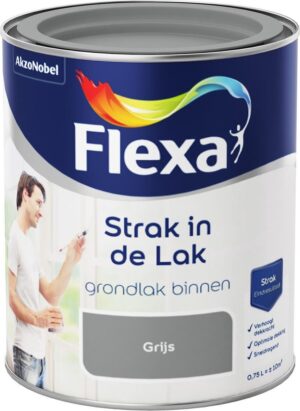 Flexa Strak In De Lak Grondverf - Watergedragen- 0,75 liter Grijs