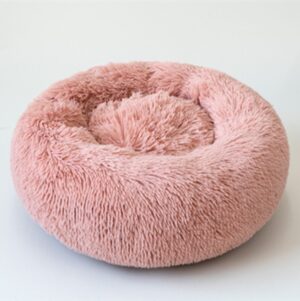 Fluffy donut mand - hondenmand - kattenmand - pluche - wasbaar - zacht - luxe - comfortabel - anti-stress - 60 cm - roze - oranje - zalm roze