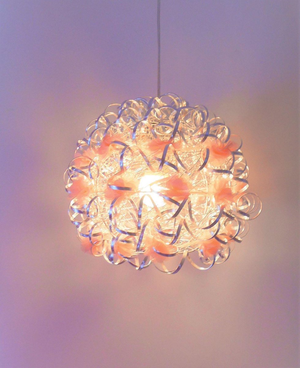 halfgeleider slachtoffers Verzoekschrift Funnylight Vrolijk zilver - design hanglamp met zalm roze bloemen -  Woonaanraders