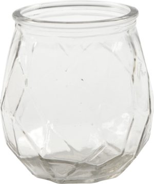 Glazen kandelaar, h: 10,5 cm, d: 9,5 cm, 6 stuks