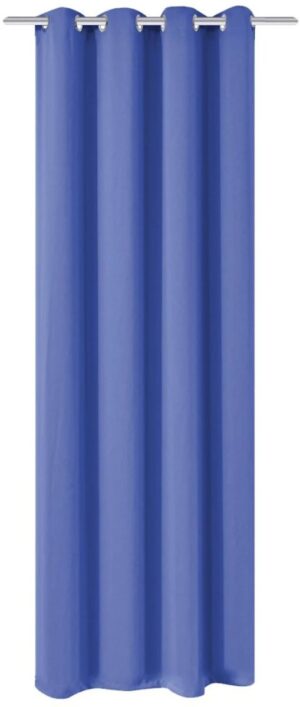 Gordijn met metalen ringen verduisterend 270x245 blauw (incl. Pluizenroller)
