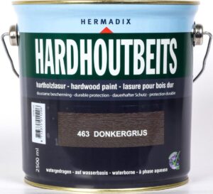 Hermadix Hardhout Beits - 2,5 liter - 463 Donkergrijs