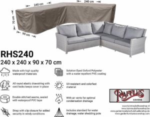 Hoes voor loungeset (hoekbank) 240 x 240 x 90 H: 70 cm NW-RHS240