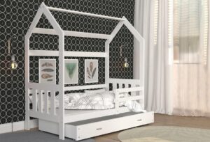 Houten bed - Huisbed - Huis bed - kinderbed - 160x80 - wit