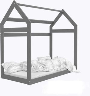 Houten bed - Huisbed - Huis bed - kinderbed - 190x80 - Grijs